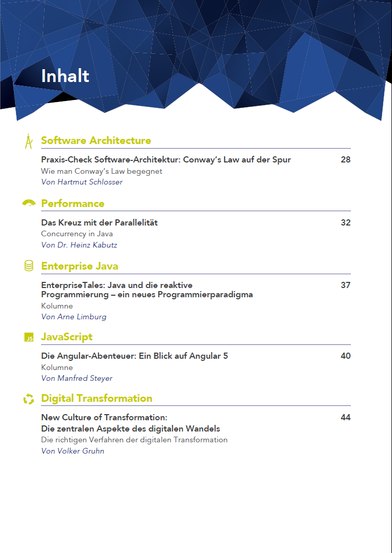 Mehr als 40 Seiten zu Wissen zu: Java, Software-Architektur und Software-Innovation.